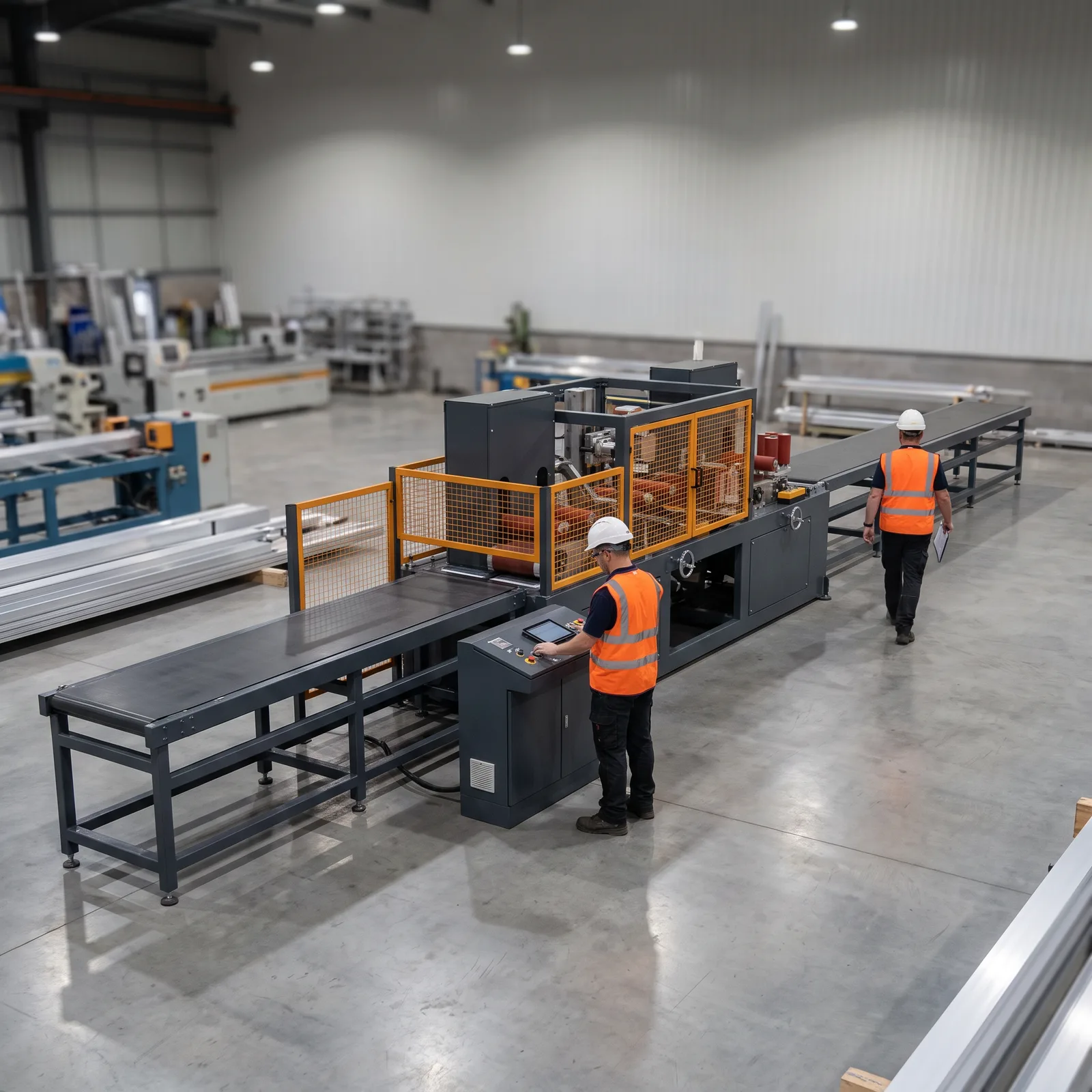 Protective film taping machine for aluminium profiles