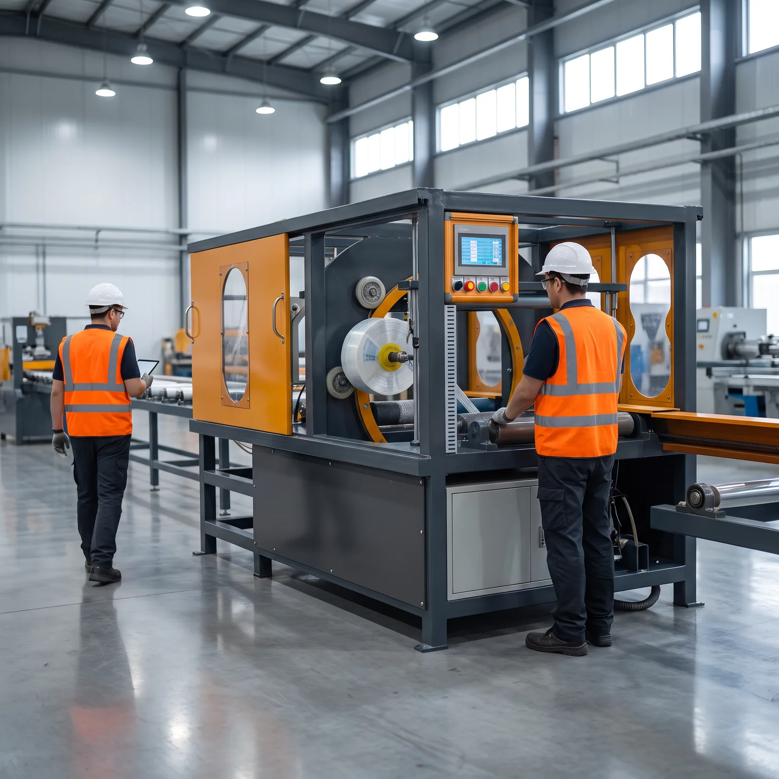 Aluminium profile bundle wrapping machine (up to 350 × 350 mm)