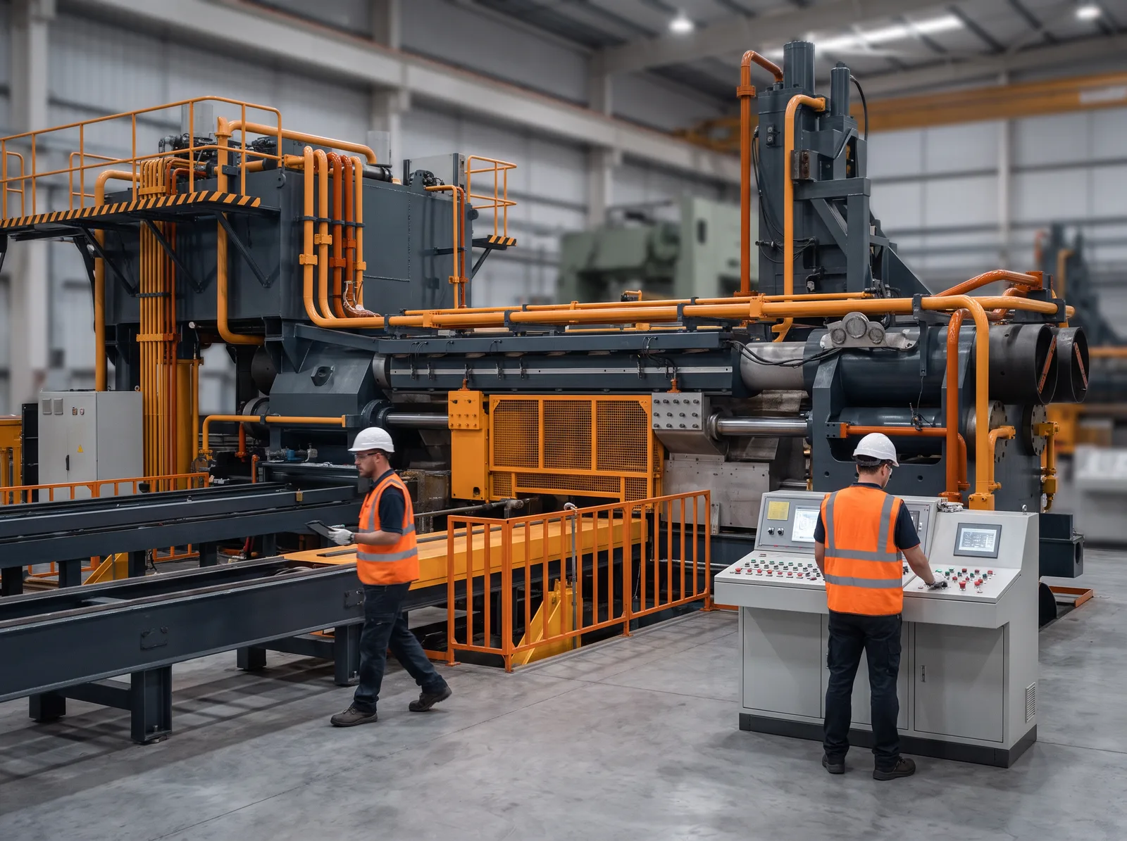 4000-tonne long-stroke extrusion press (12″ billet)